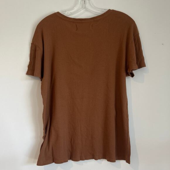 NWT Free People Ribbed V-Neck T-Shirt – “The Outsider” – Brown – Women’s Small - Picture 8 of 8